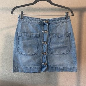 Button Down Denim Skirt